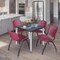Regency Kahlo Square Table & Chair Sets, 30 W, 30 L, 29 H, Wood, Metal, Plastic Top, Grey TPL3030GYCM47BY - alternate 6